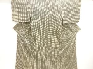 アンティーク　格子模様上代紬着物